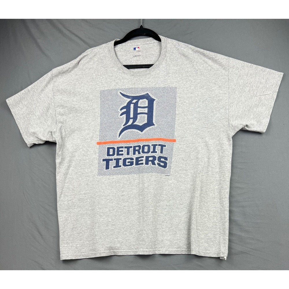 Detroit Tigers MLB Mens 2XL Short Sleeve Graphic T-Shirt Gray Heather Logo Good